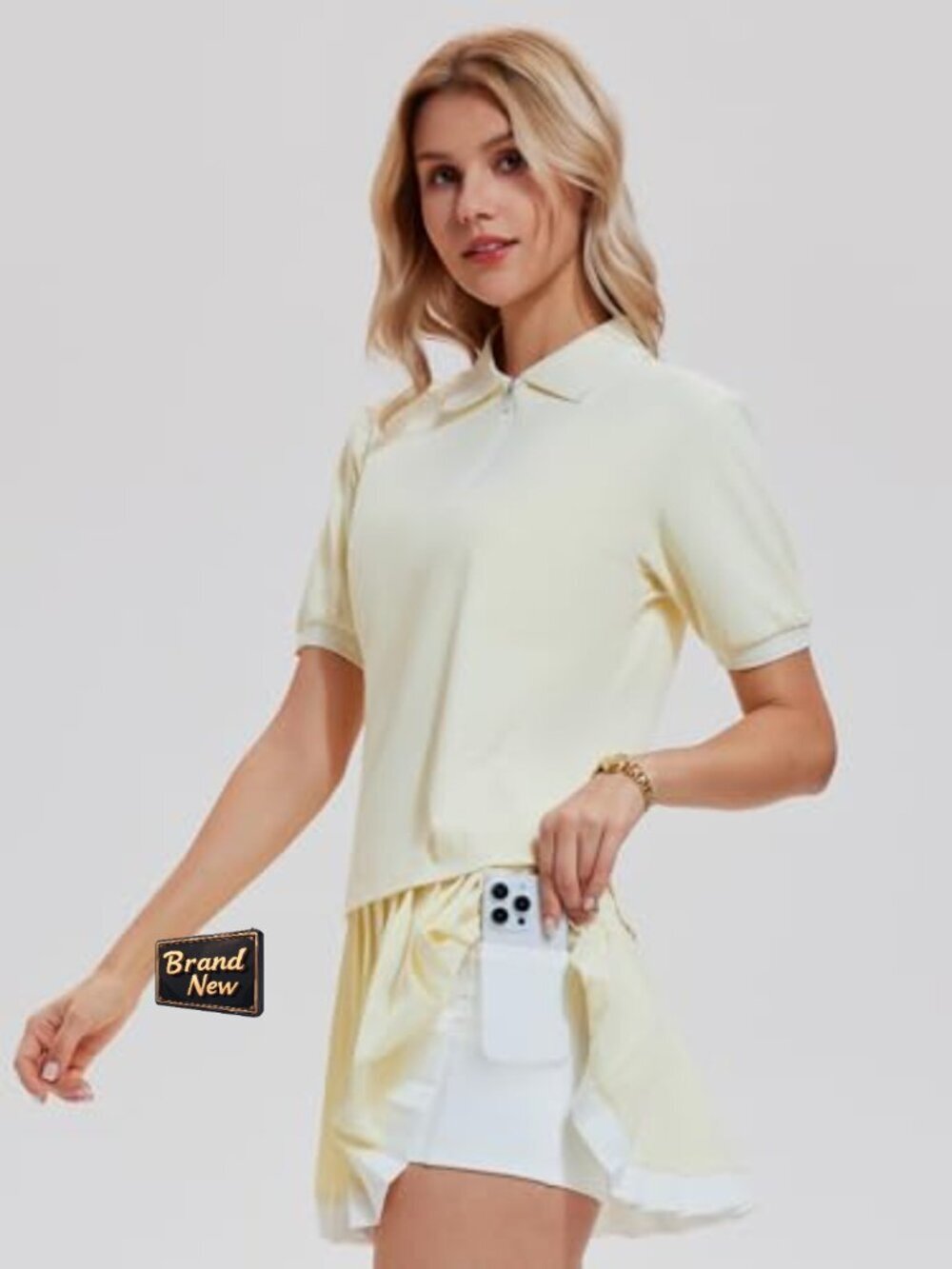 Women's 2-Piece Tennis Skirt Set with Built-In Shorts & Pockets - Picture 3 of 7